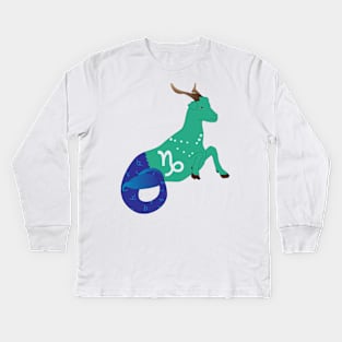 Capricorn 2 (Jungle Green) Kids Long Sleeve T-Shirt